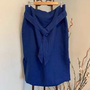Talbots Blue Linen Skirt (NWT) Size 14